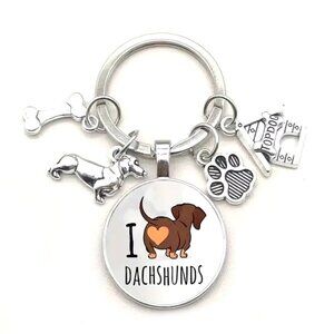 NEW Dachshund lover keychain with charms and pendant pet lover